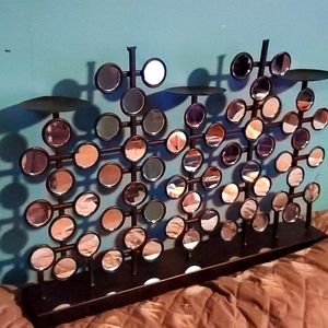 Vintage Disco Mirrored 3 tiered candelabra candlestick